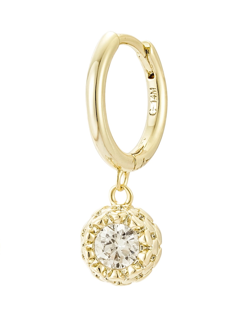 Huggies de flor Flor de Alcachofa baño de oro 14 k zirconia 2