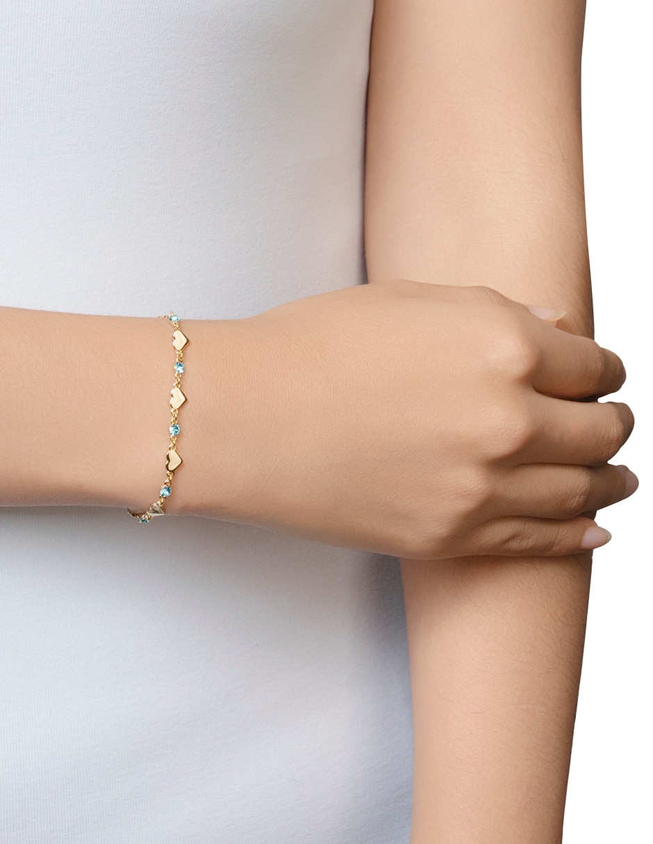 Pulsera Chatón Turquesa con acabado pulido 3