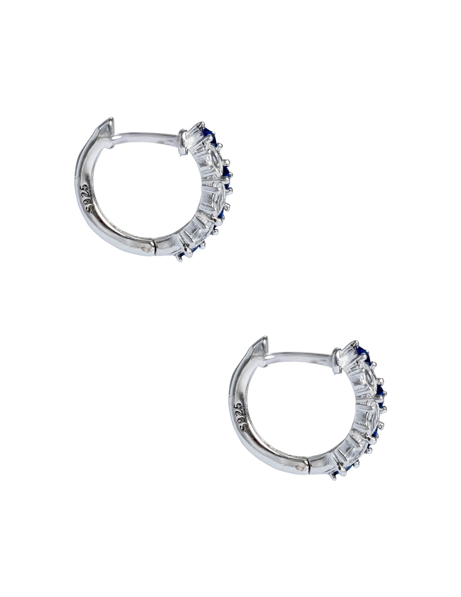 Aretes huggies de plata P925 con acabado pavé zirconia 3