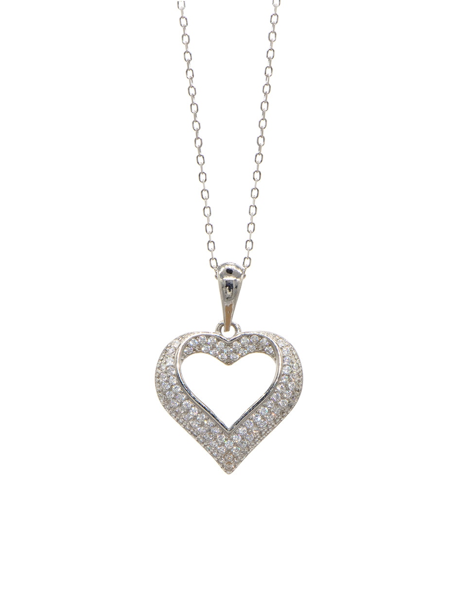 Collar con dije de corazón de plata P 925