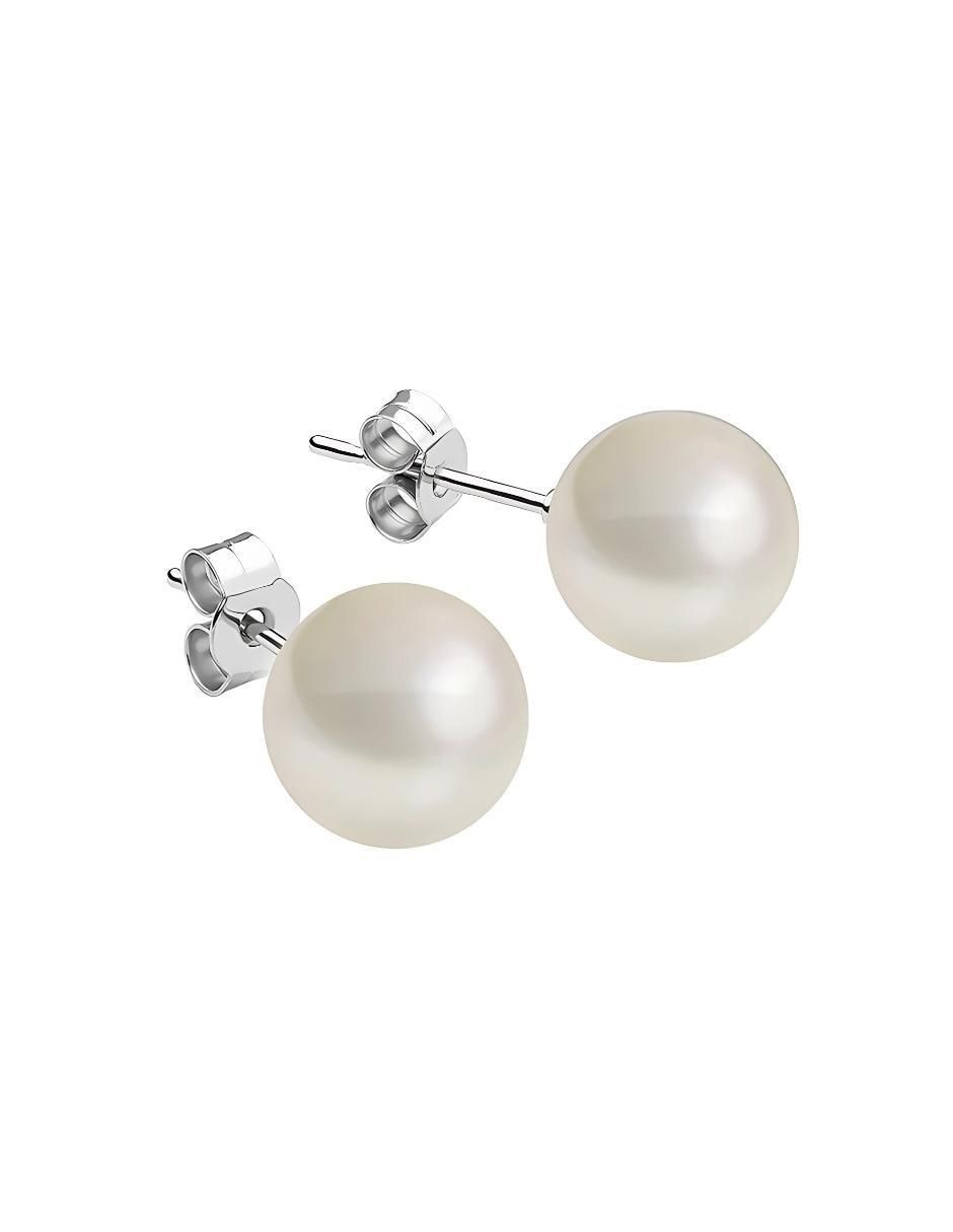 Set de broqueles Éclair de plata P925 con acabado brillante perla de cristal 4