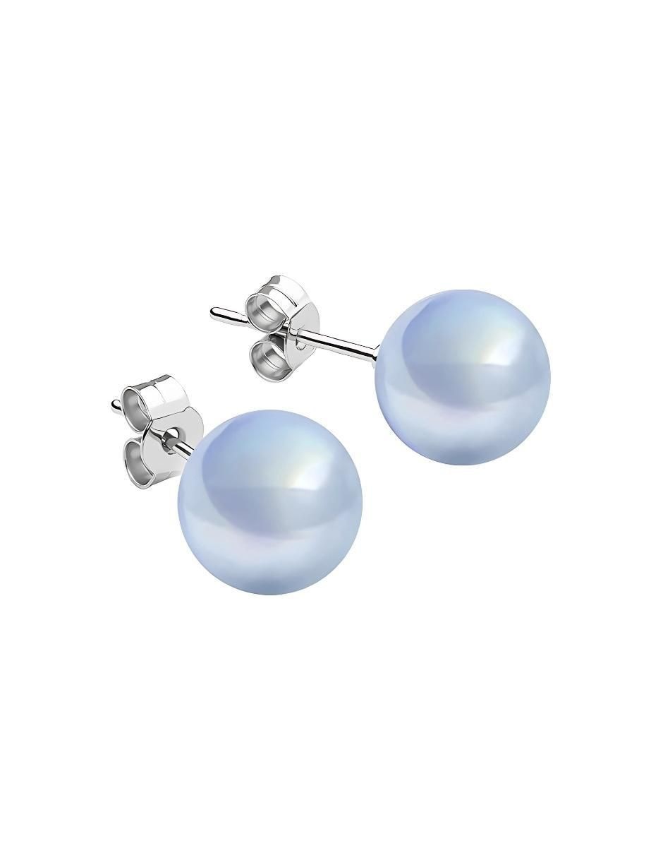 Set de broqueles Éclair de plata P925 con acabado brillante perla de cristal 5