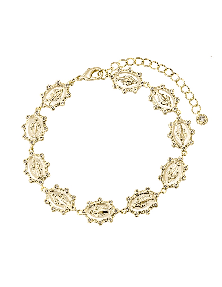 Pulsera 14 k Religiosos con acabado baño de oro