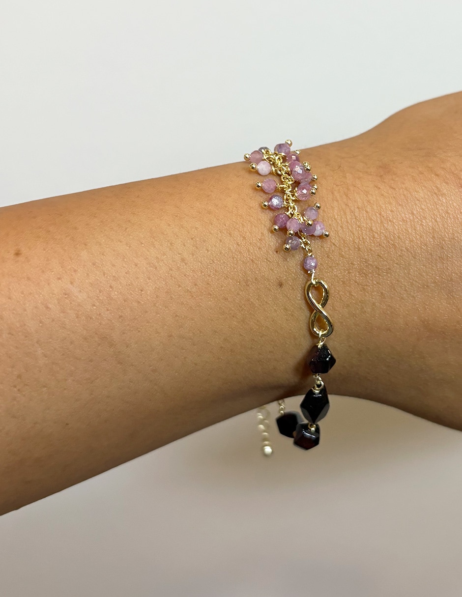 Pulsera 14 k Infinito con acabado baño de oro 3