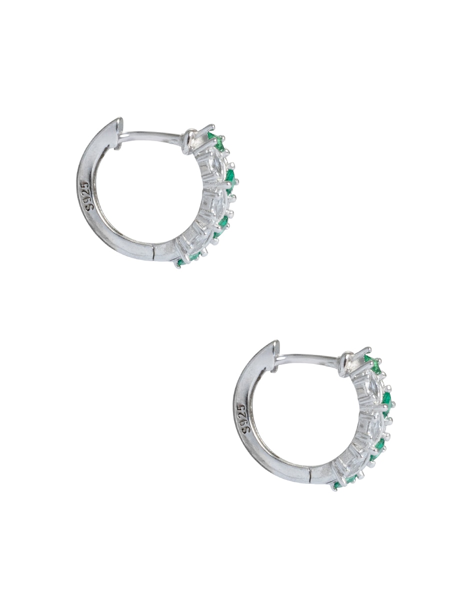 Huggies de plata P925 con acabado pavé zirconia 3