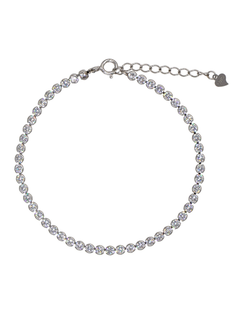 Pulsera de plata P925 con acabado baño rodio