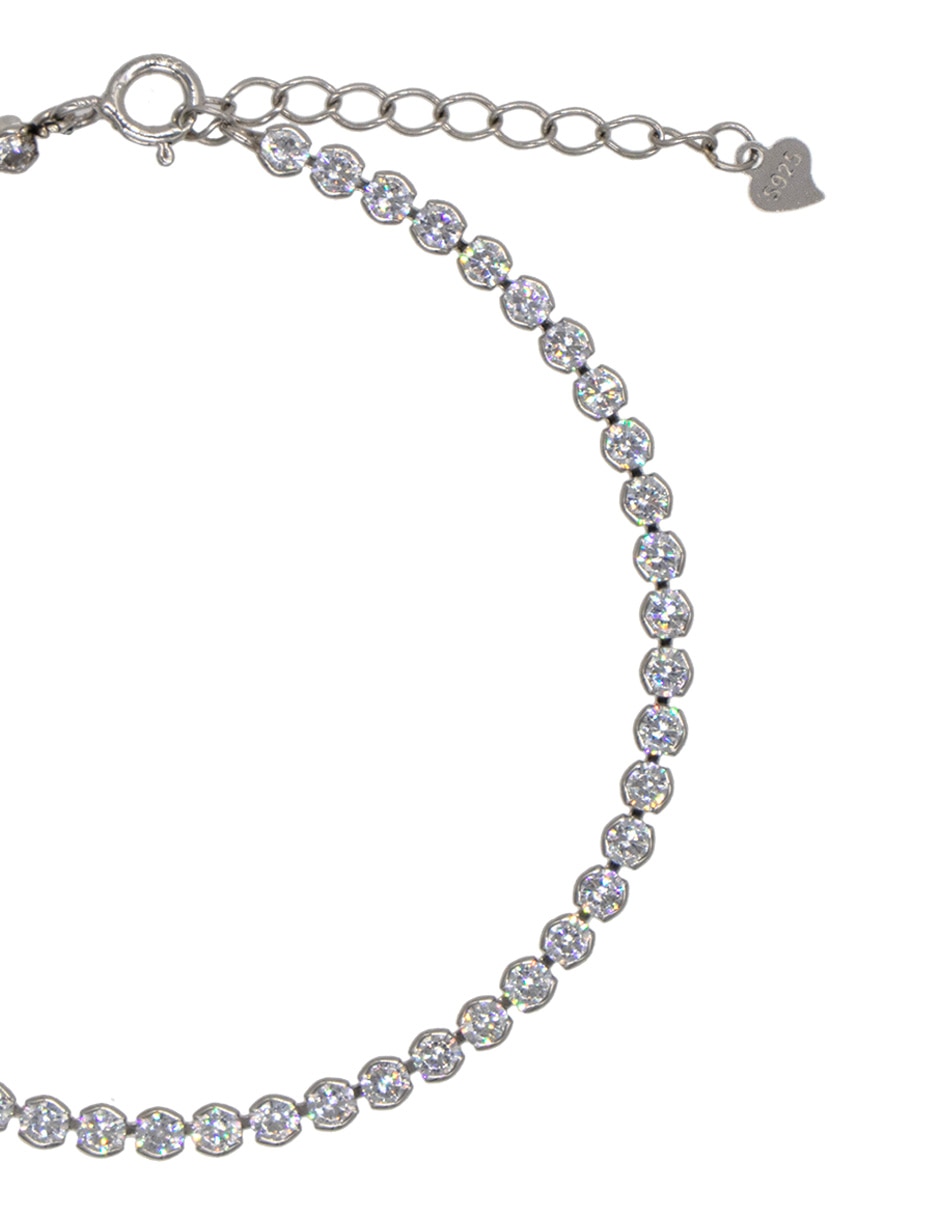 Pulsera de plata P925 con acabado baño rodio 2