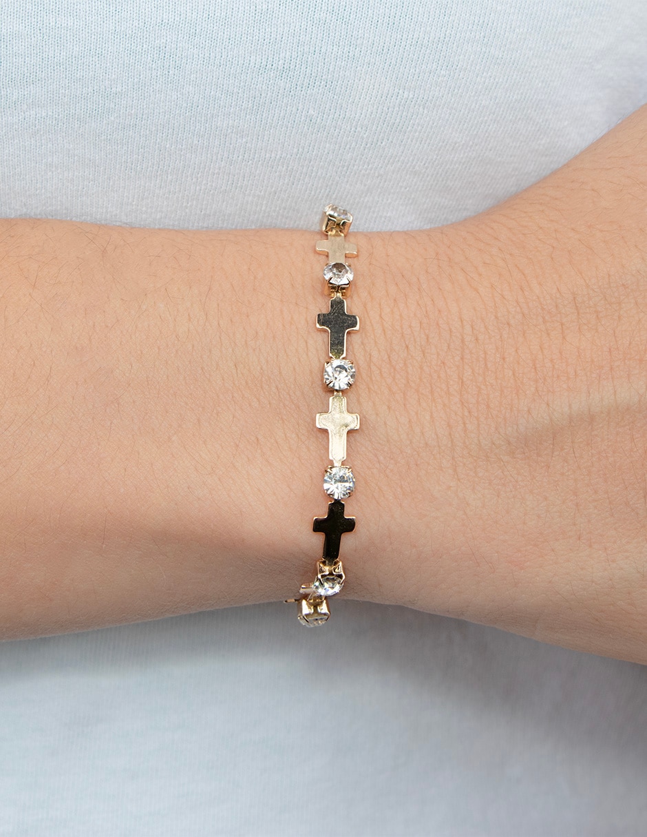 Pulsera Cruz con acabado pulido 3