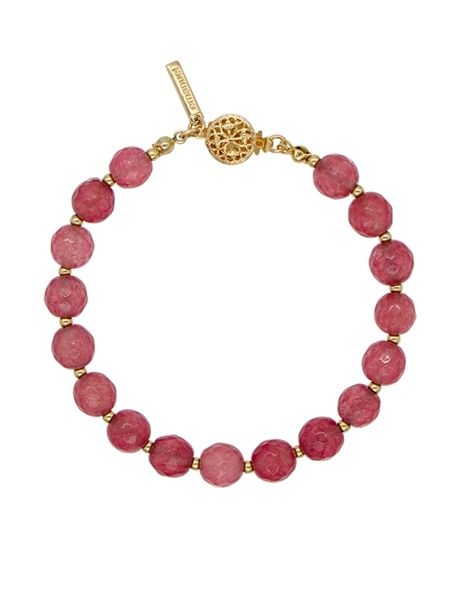 Pulsera de metal Ruby Quartz con acabado martillado