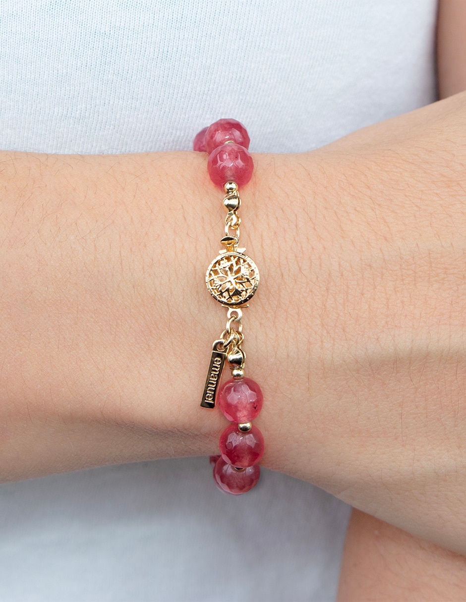 Pulsera de metal Ruby Quartz con acabado martillado 3