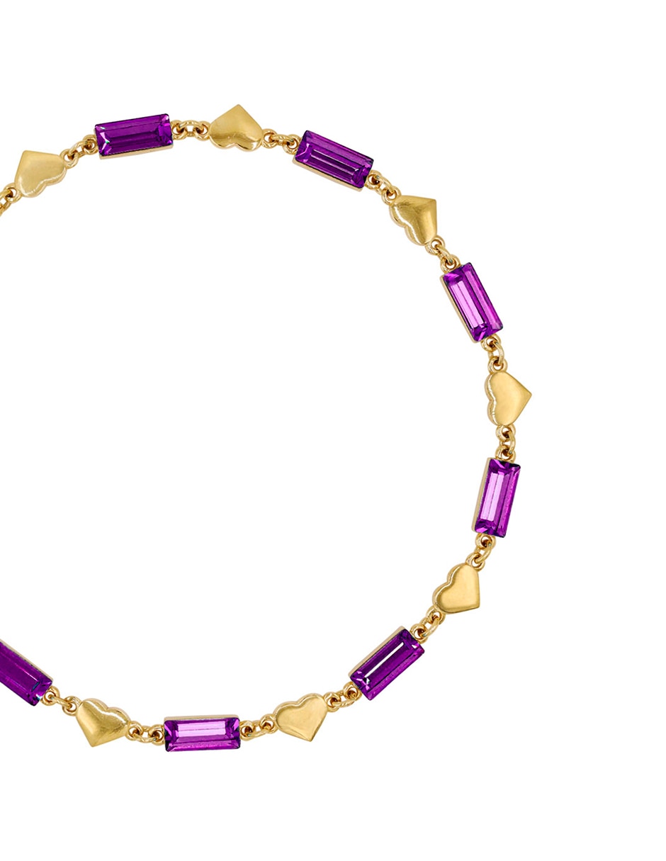 Pulsera Baguette Amatista con acabado 2