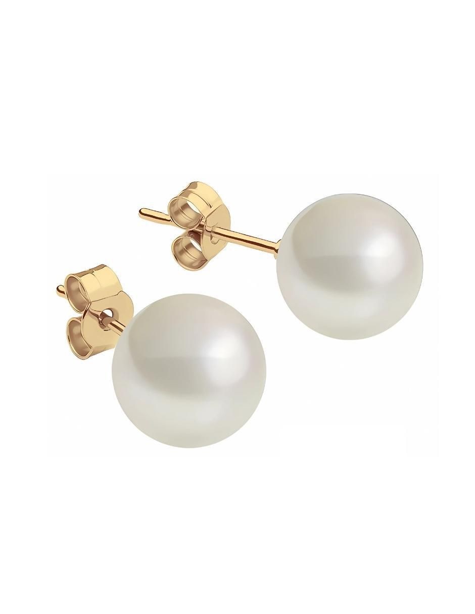 Set de broqueles Éclair con acabado baño de oro perla de cristal 3