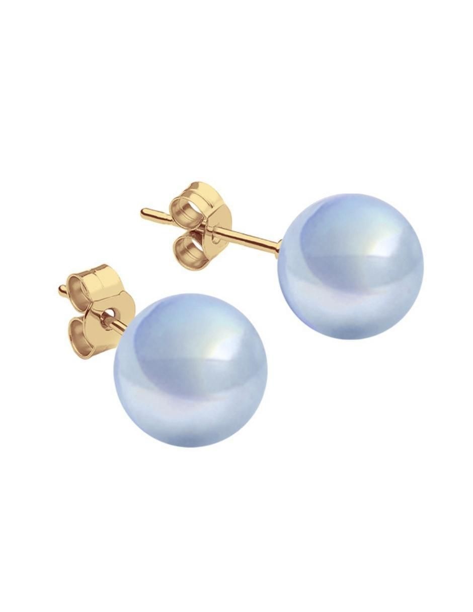 Set de broqueles Éclair con acabado baño de oro perla de cristal 4