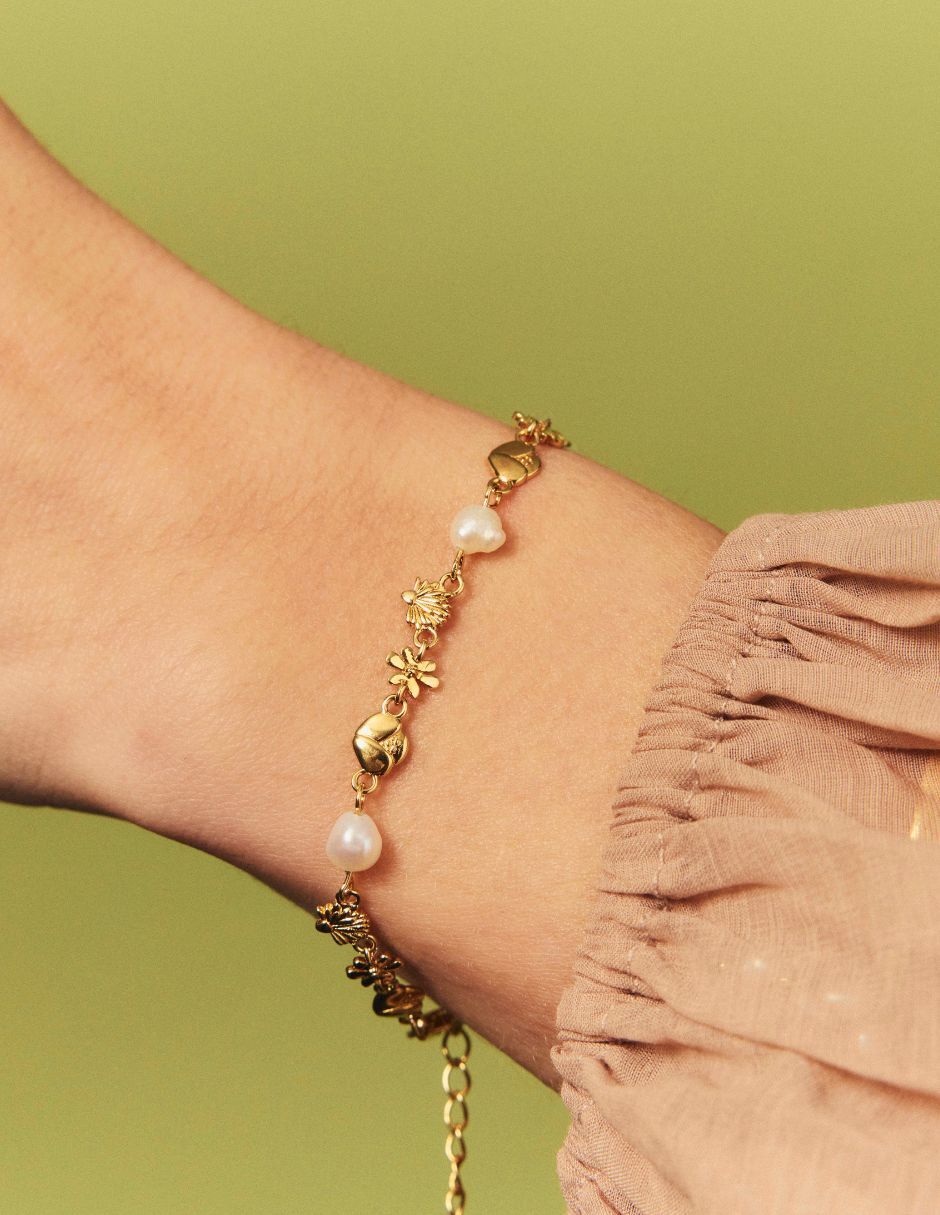Brazalete Jiaoren con acabado baño de oro 2