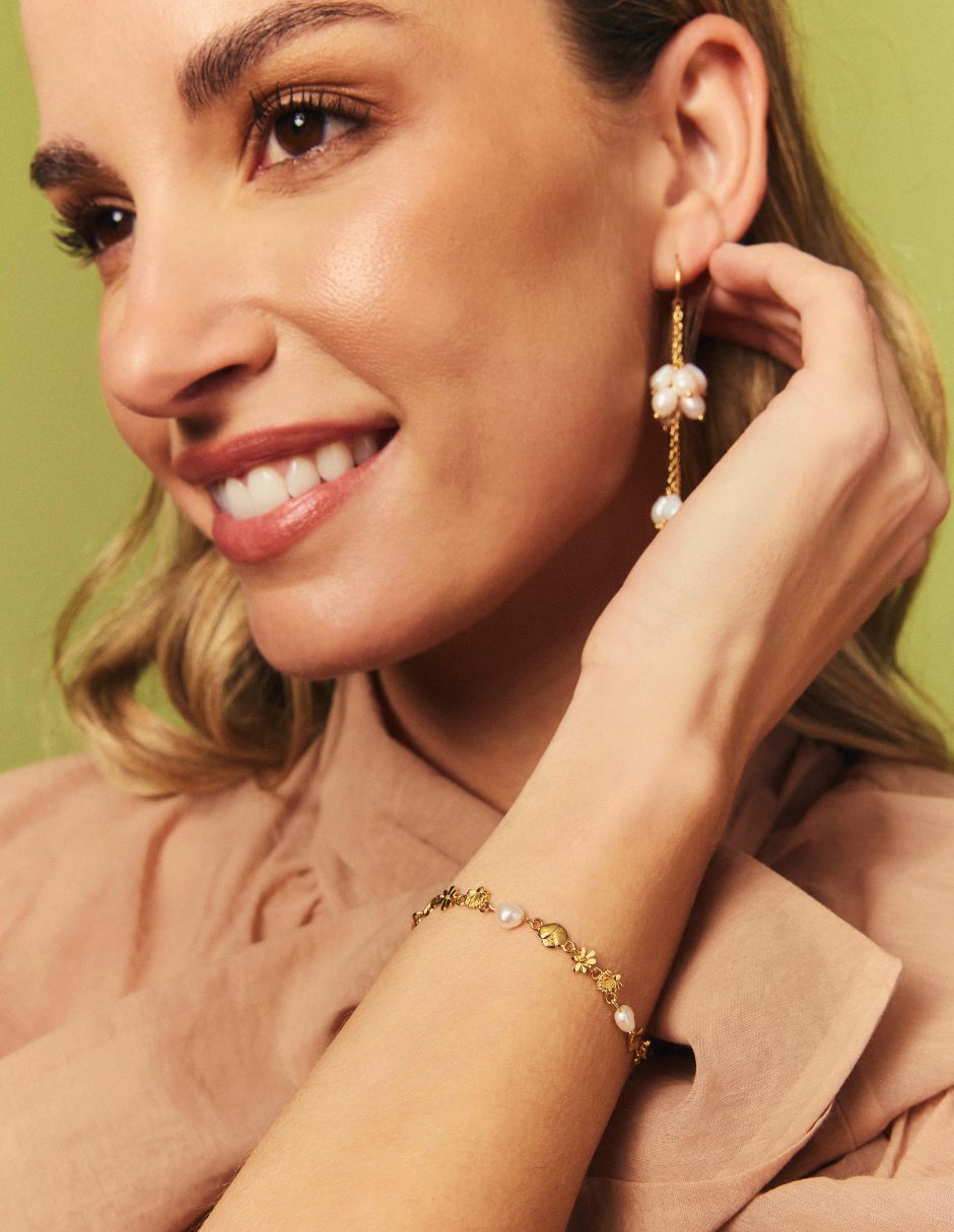 Brazalete Jiaoren con acabado baño de oro 3