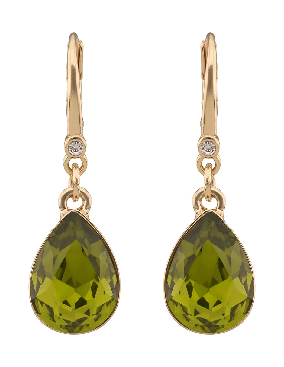 Aretes largos de gota Adria con acabado brillante cristal