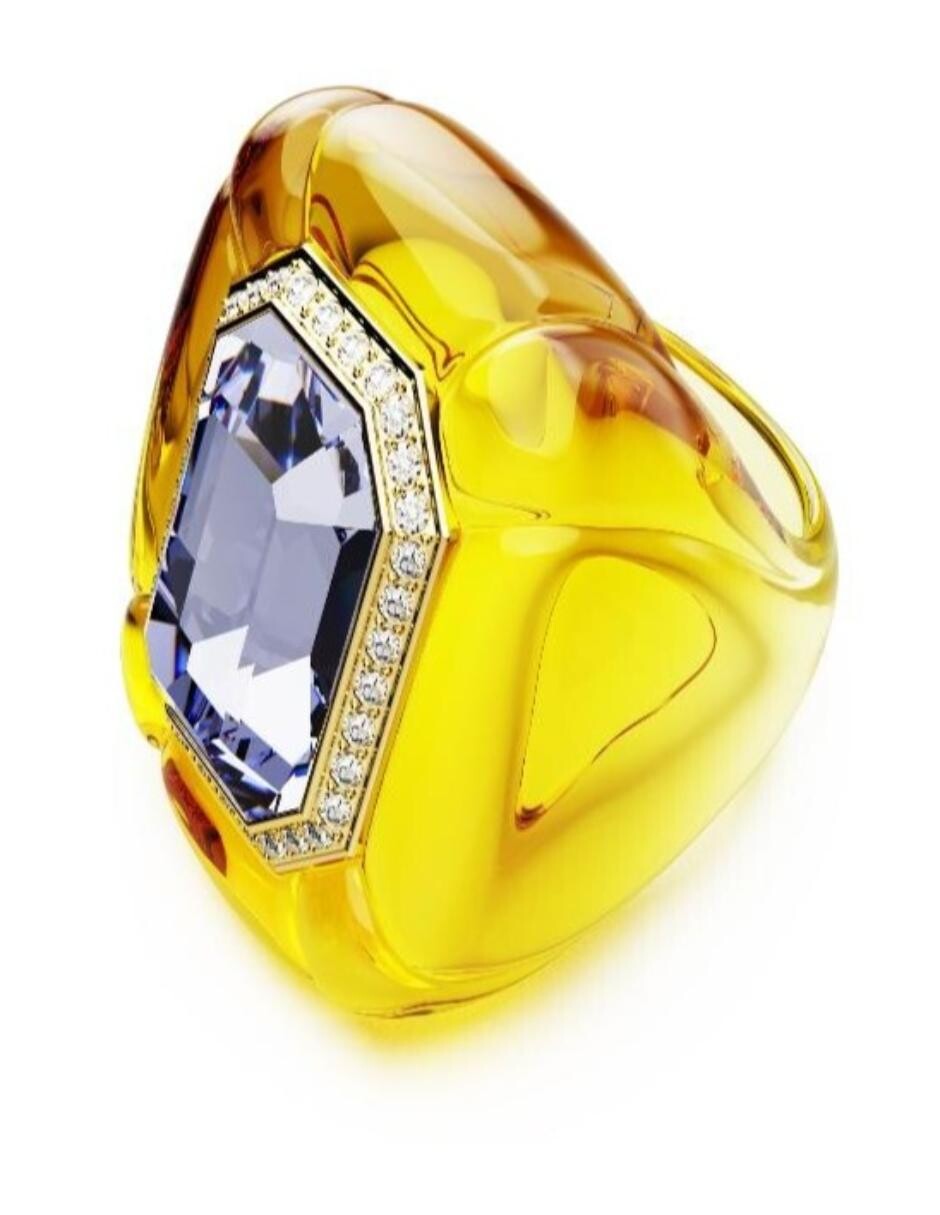 Anillo cuadrado Dulcis brillante