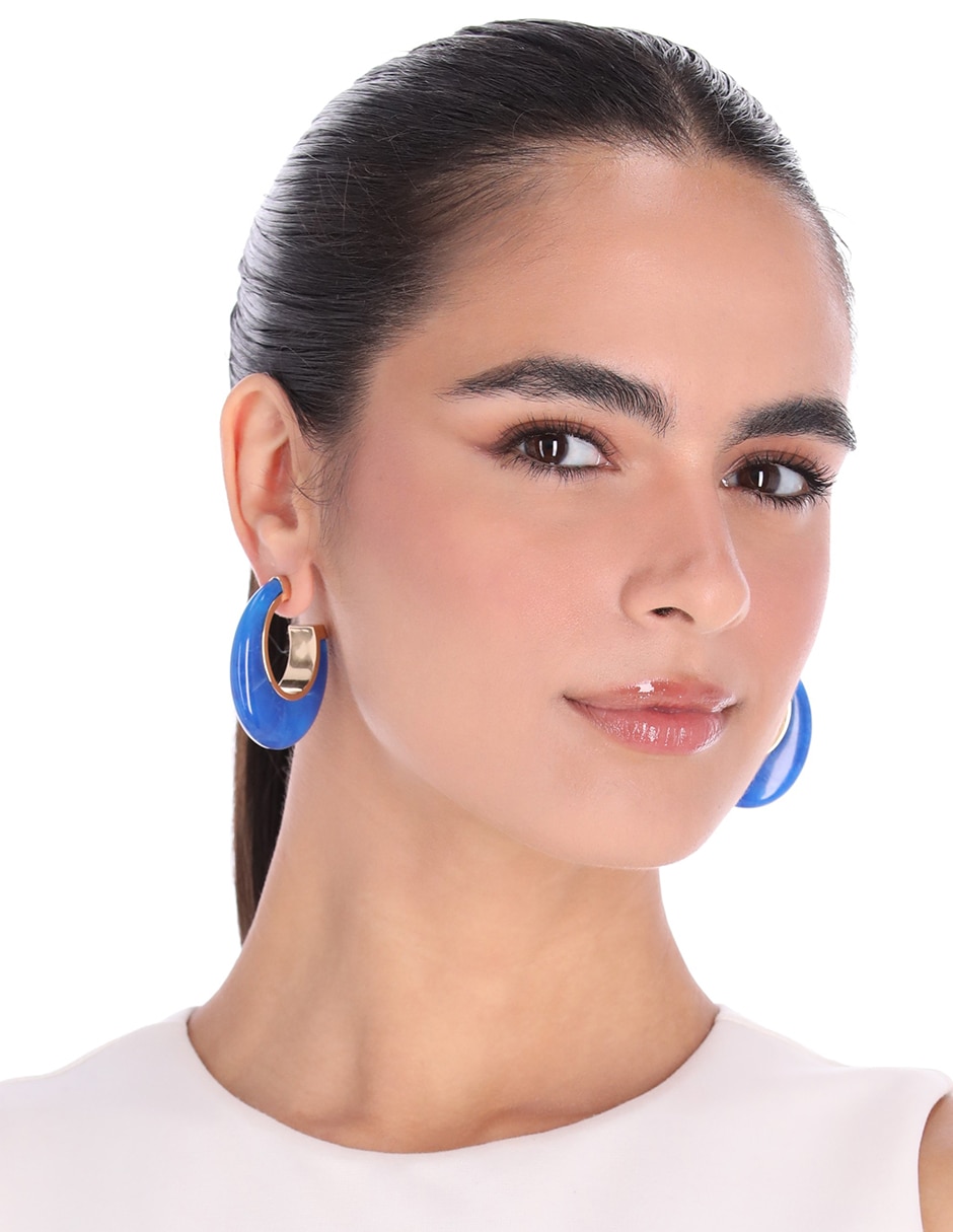 Aretes largos Adria con acabado esmaltado 3