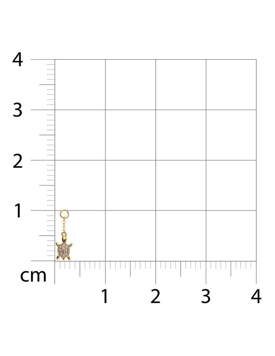 Charm de tortuga de oro 14 K zirconia 4