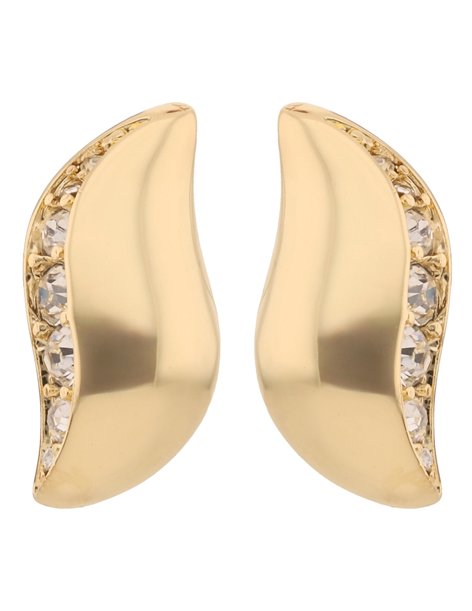 Aretes cortos Feminine Twist con acabado brillante