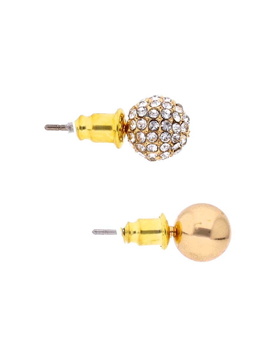 Set de aretes circulares con acabado brillante zirconia 3