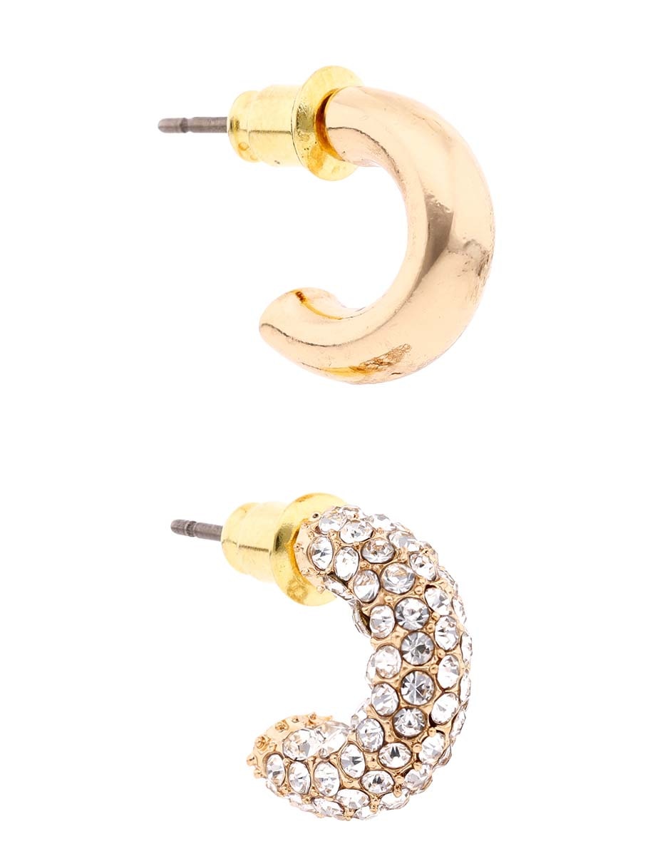 Set de aretes con acabado pavé 2