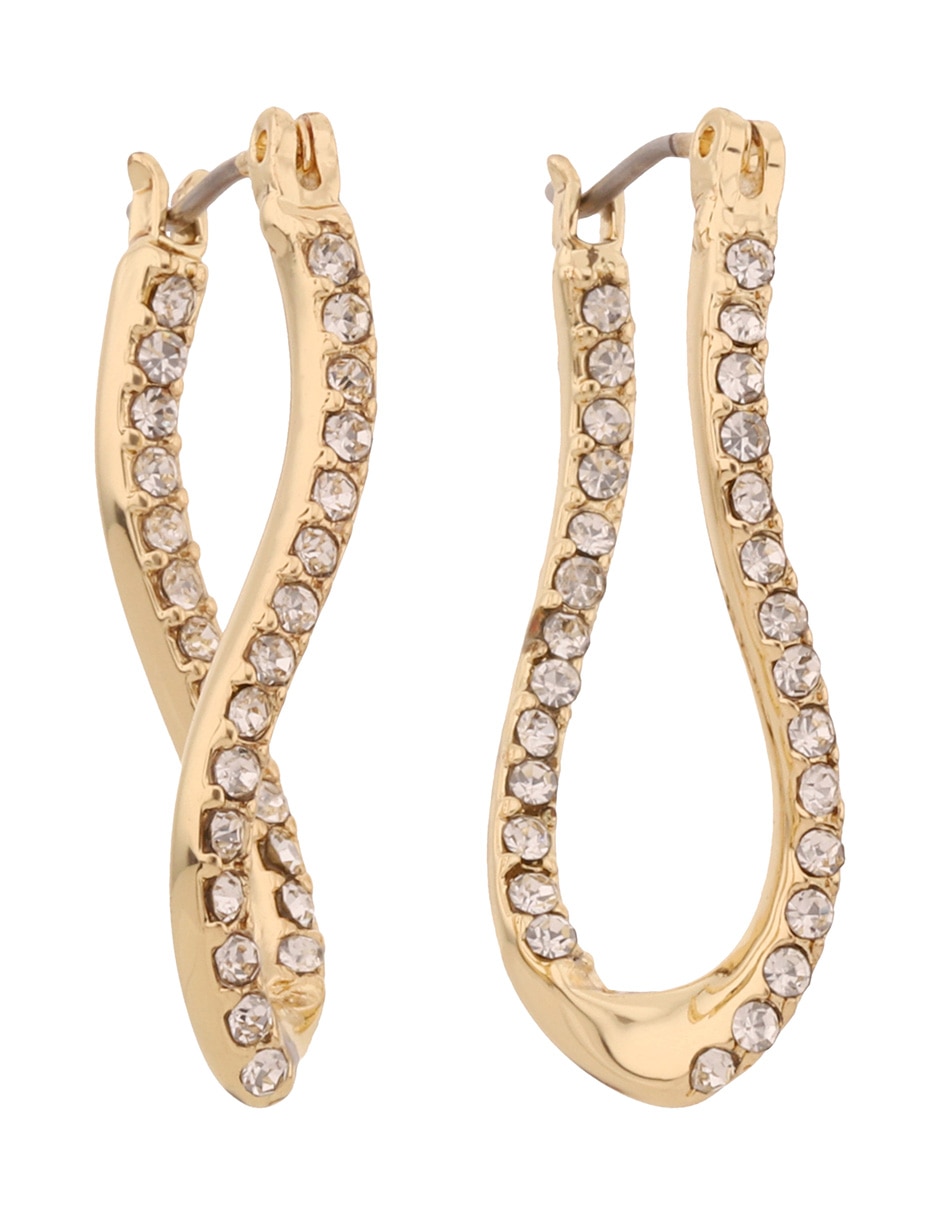 Aretes largos Feminine Twist con acabado pavé zirconia 2