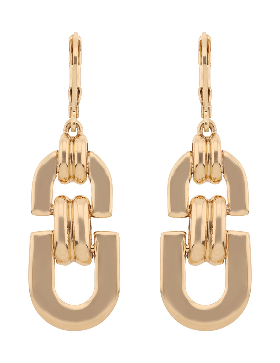 Aretes largos Legacy Links con acabado brillante