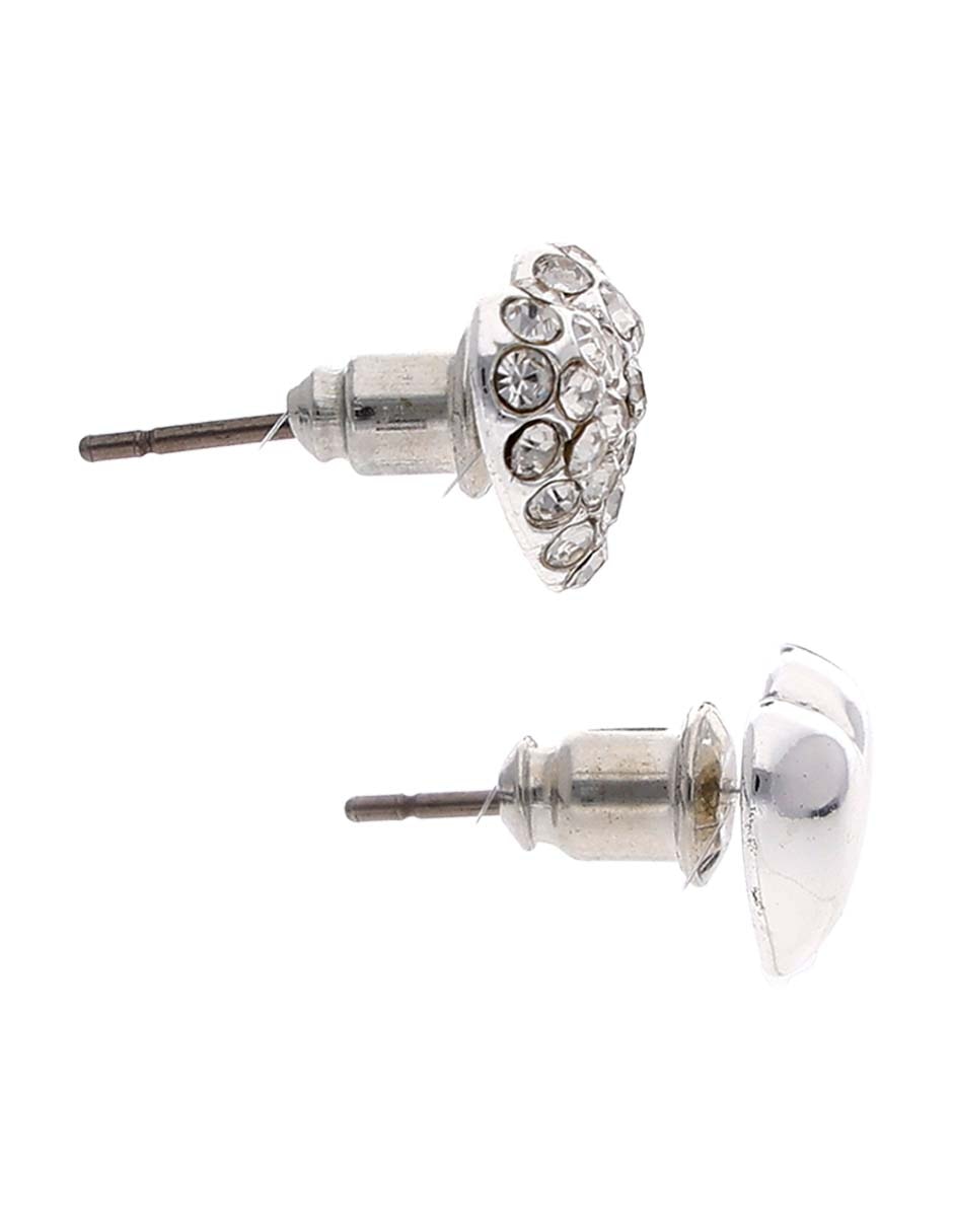 Set de aretes de corazón Duo Ears acabado pavé 3