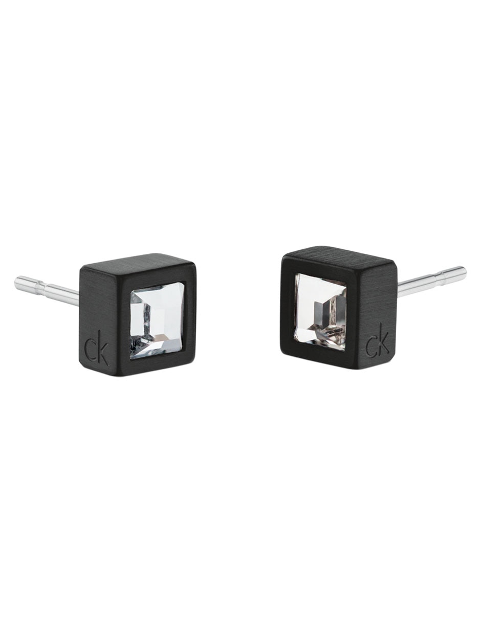 Broqueles cuadrados CK Essential Links con acabado brillante cristal 2