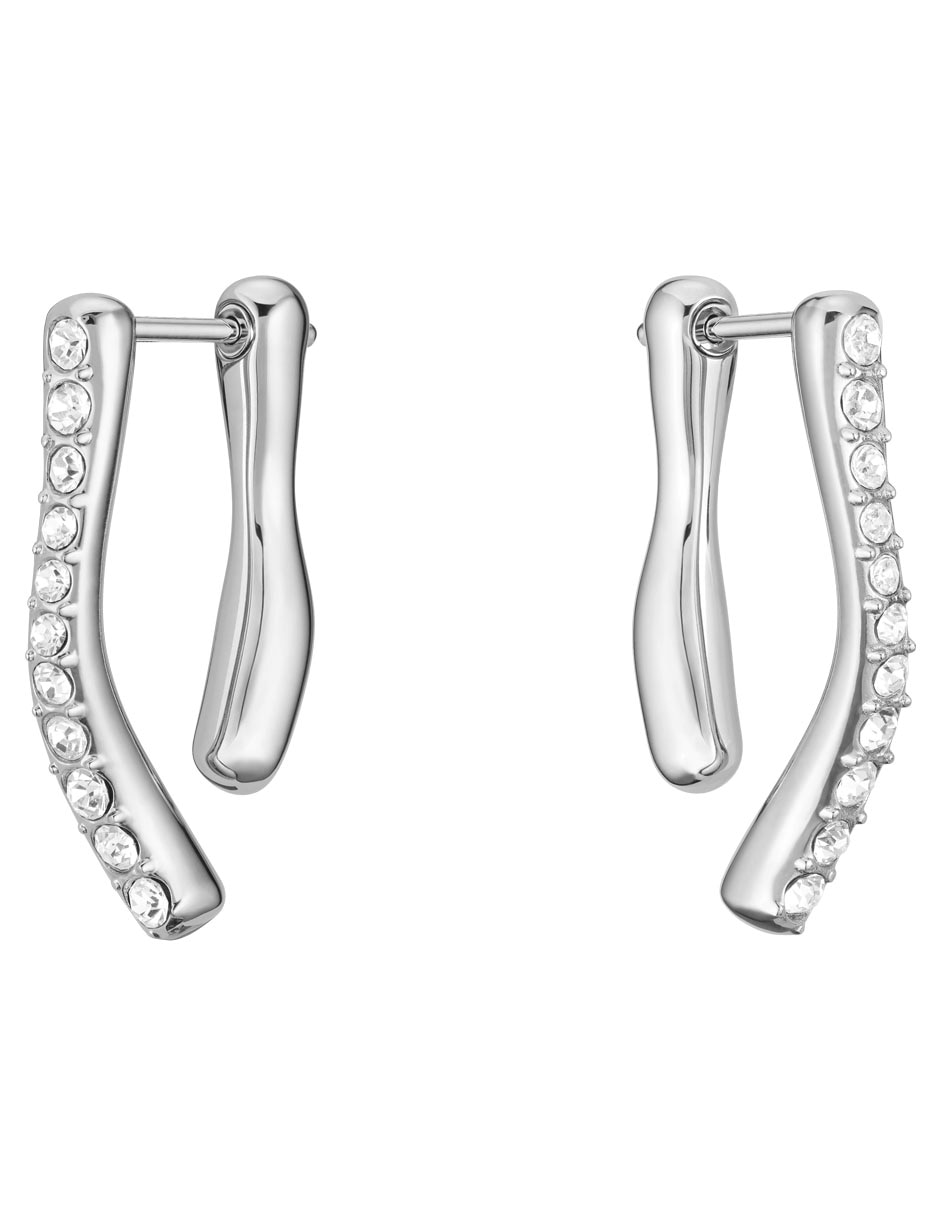 Aretes cortos Lena con acabado brillante cristal