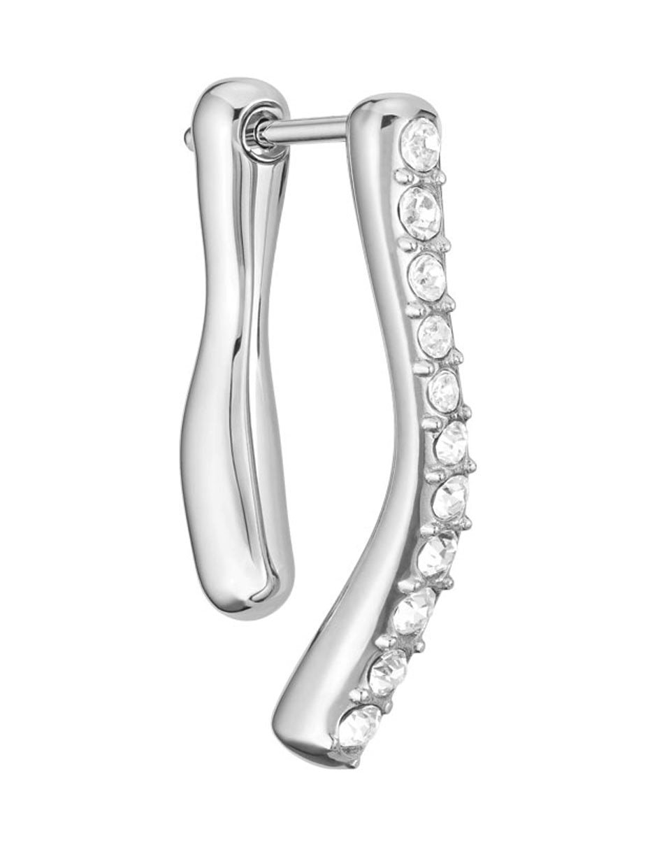 Aretes cortos Lena con acabado brillante cristal 3