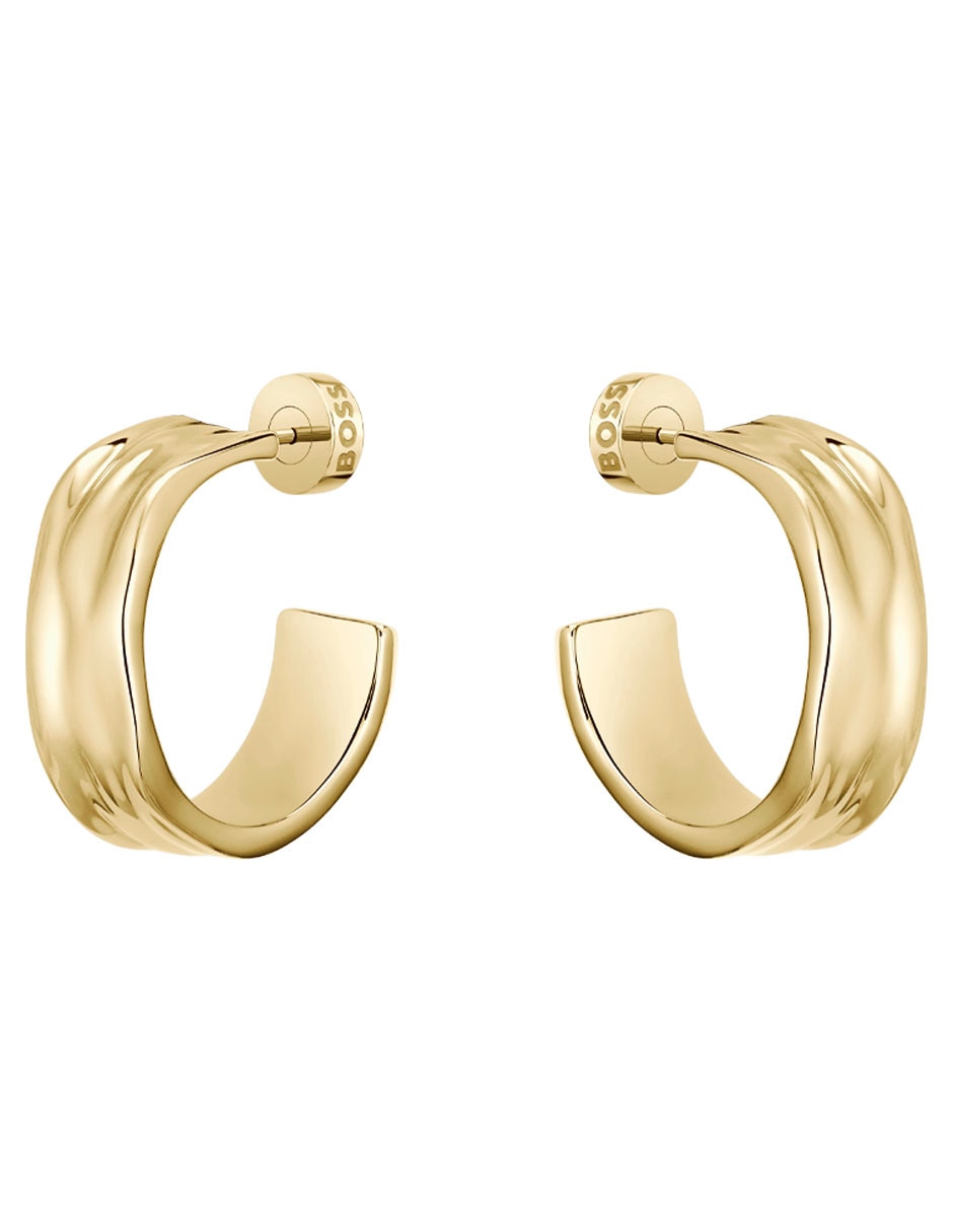Aretes de aro Ripple con acabado