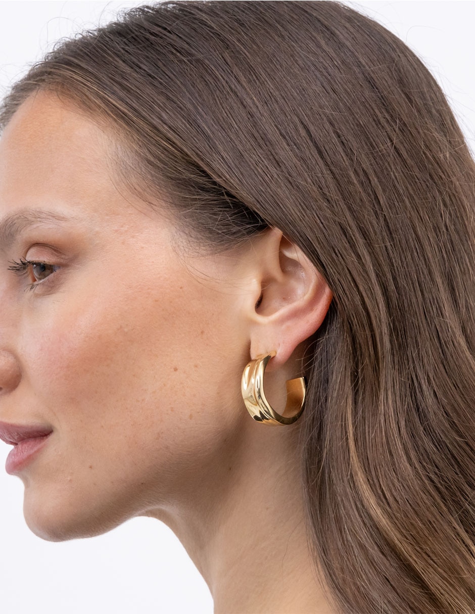 Aretes de aro Ripple con acabado 5