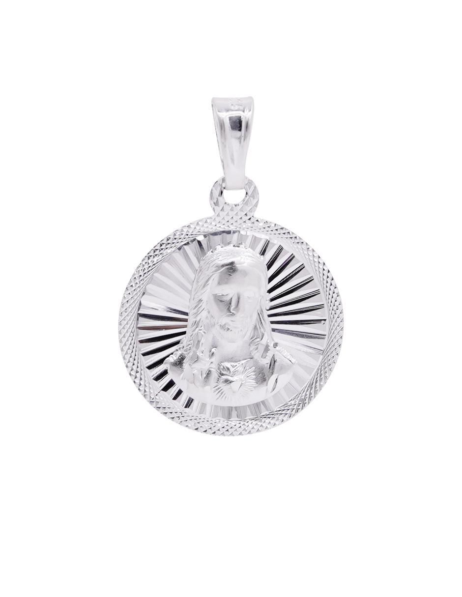 Dije redondo sin colección jesucristo de plata P 925