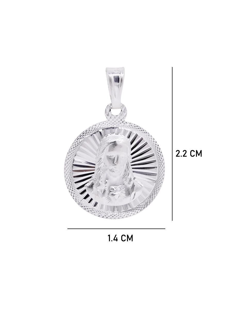 Dije redondo sin colección jesucristo de plata P 925 5