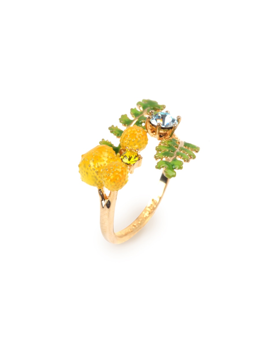 Anillo de flor Jardins de Provence cristal con acabado baño de oro 2