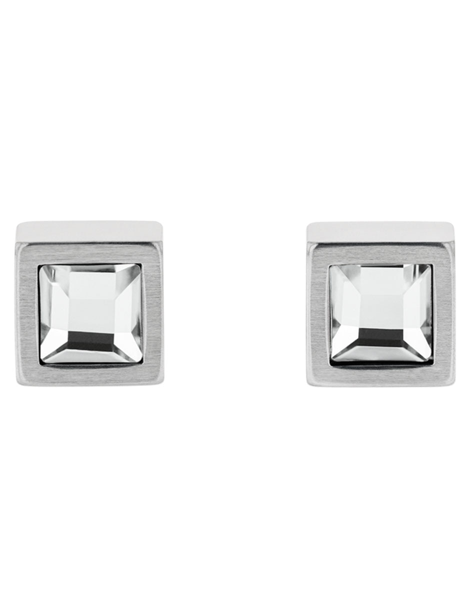 Broqueles cuadrados CK Essential Links con acabado brillante cristal