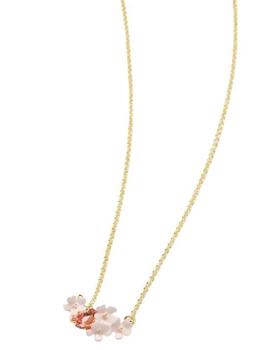 Collar de flor Spring Ball de baño de oro 18 K 2
