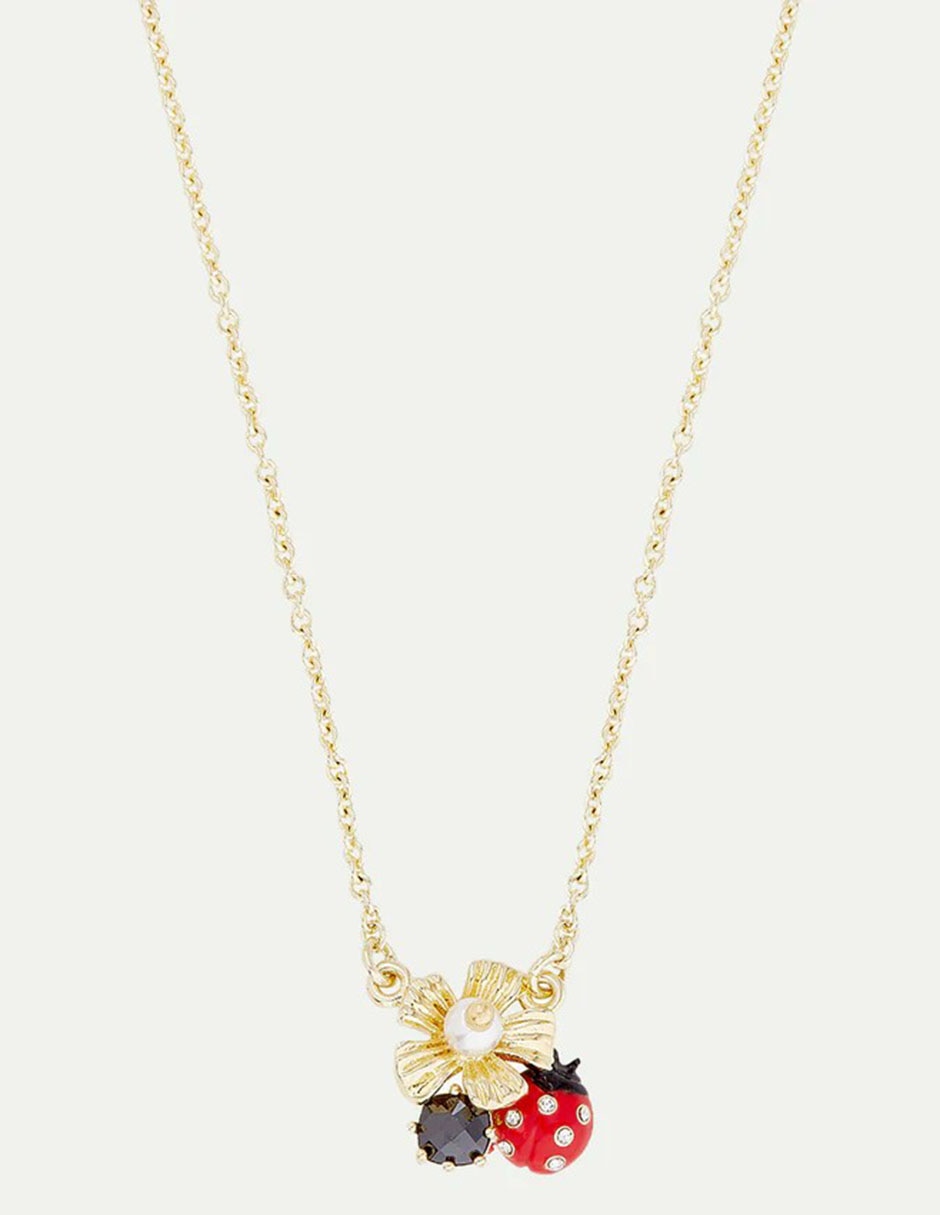 Collar de flor Lady Pearl de baño de oro 18 K 2