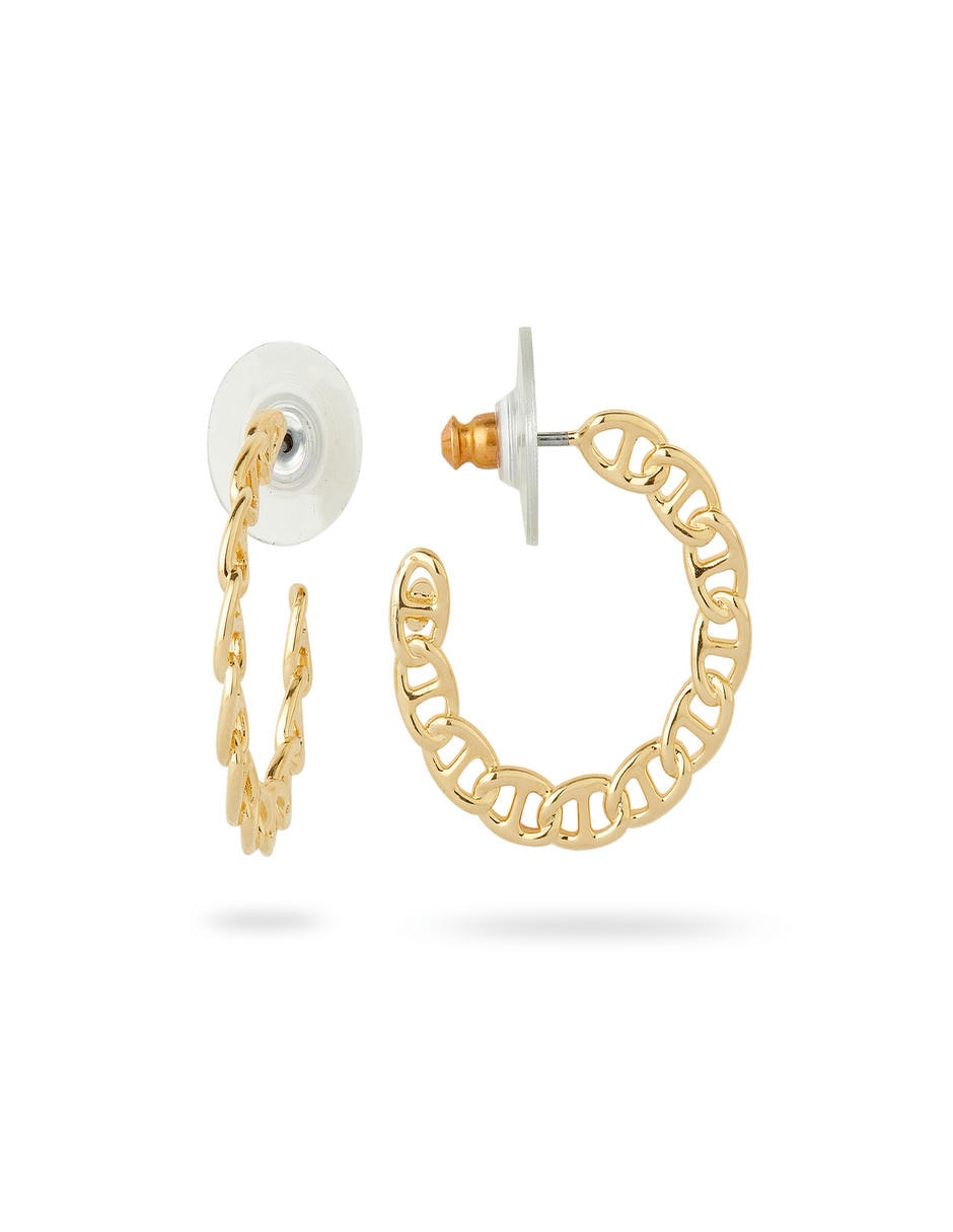 Arracadas de eslabones Precious Mesh con acabado baño de oro