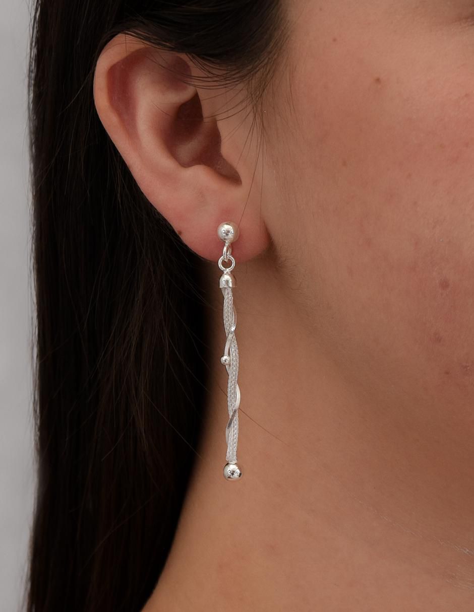 Aretes de círculo de plata P 925 con acabado pulido