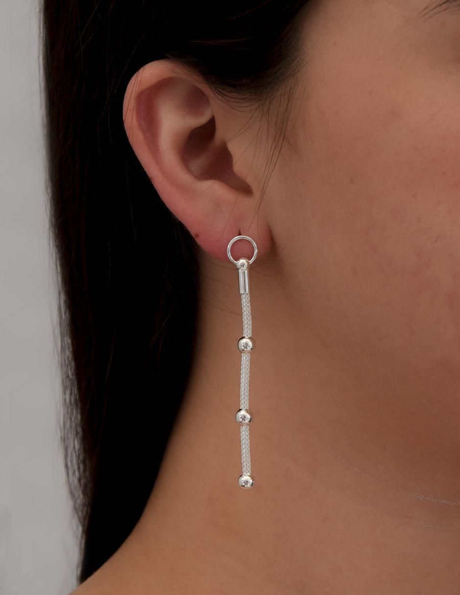 Aretes de círculo de plata P 925 con acabado pulido