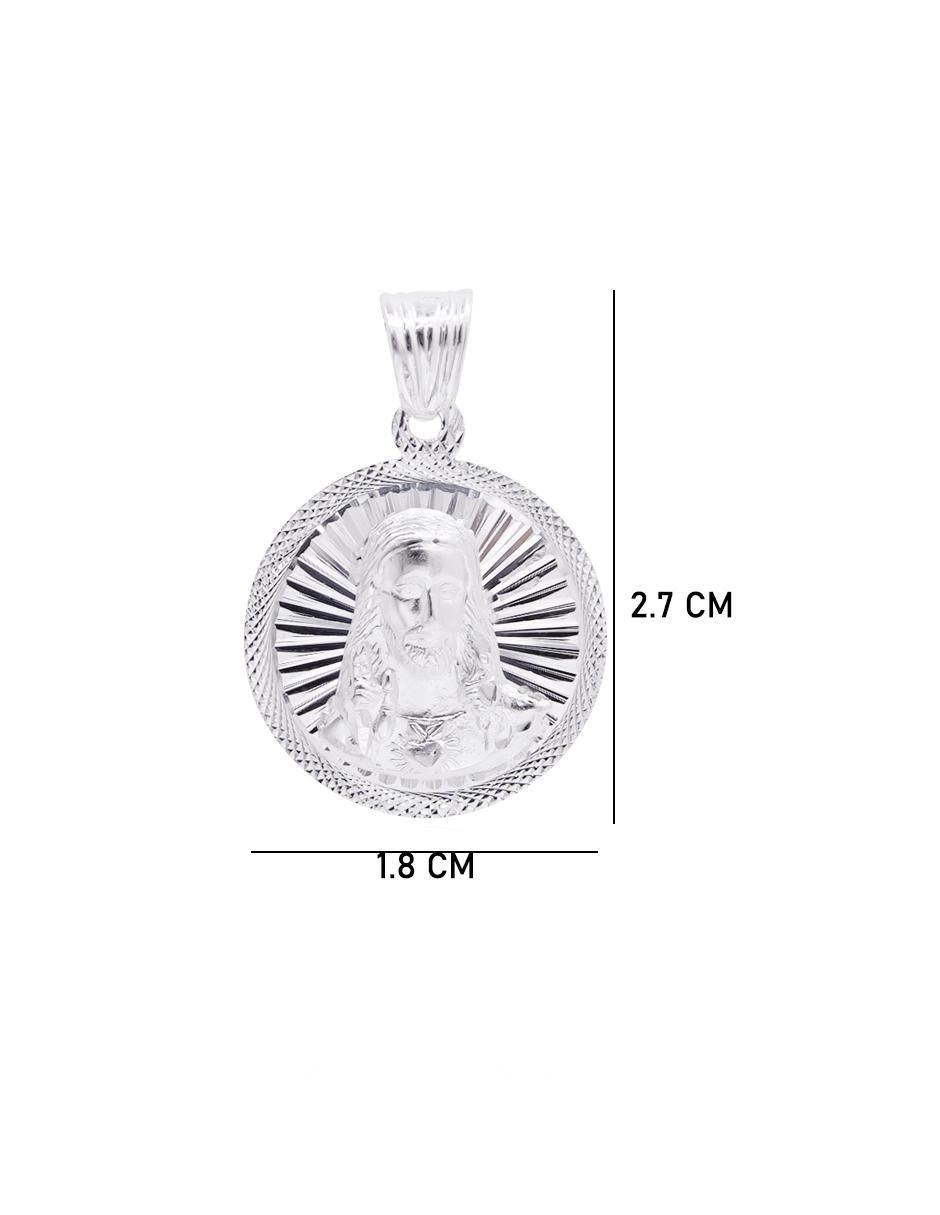 Dije redondo sin colección jesucristo de plata P 925 5