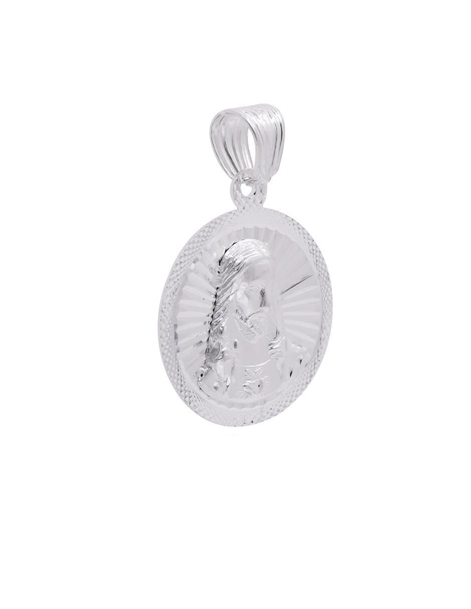 Dije redondo sin colección jesucristo de plata P 925 2