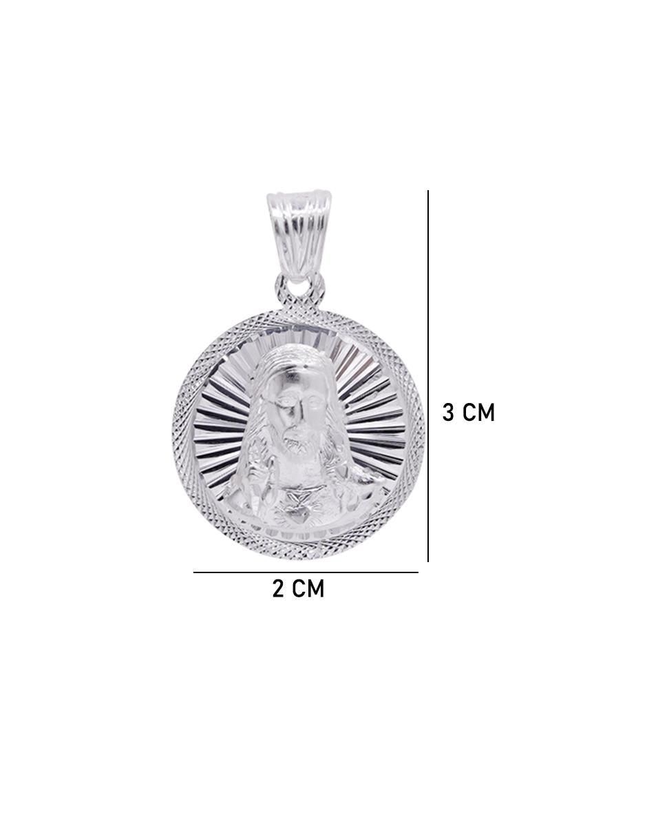 Dije redondo sin colección jesucristo de plata P 925 5