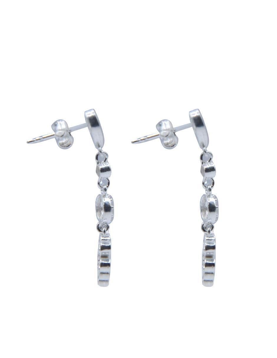 Aretes de corazón de plata P 925 con acabado pulido zirconia