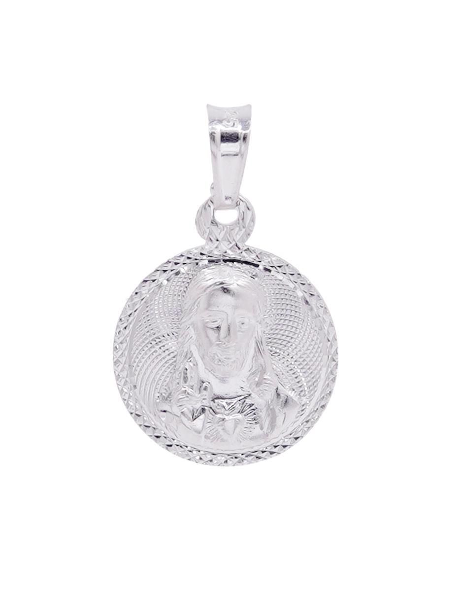 Dije circular sin colección jesucristo de plata P 925