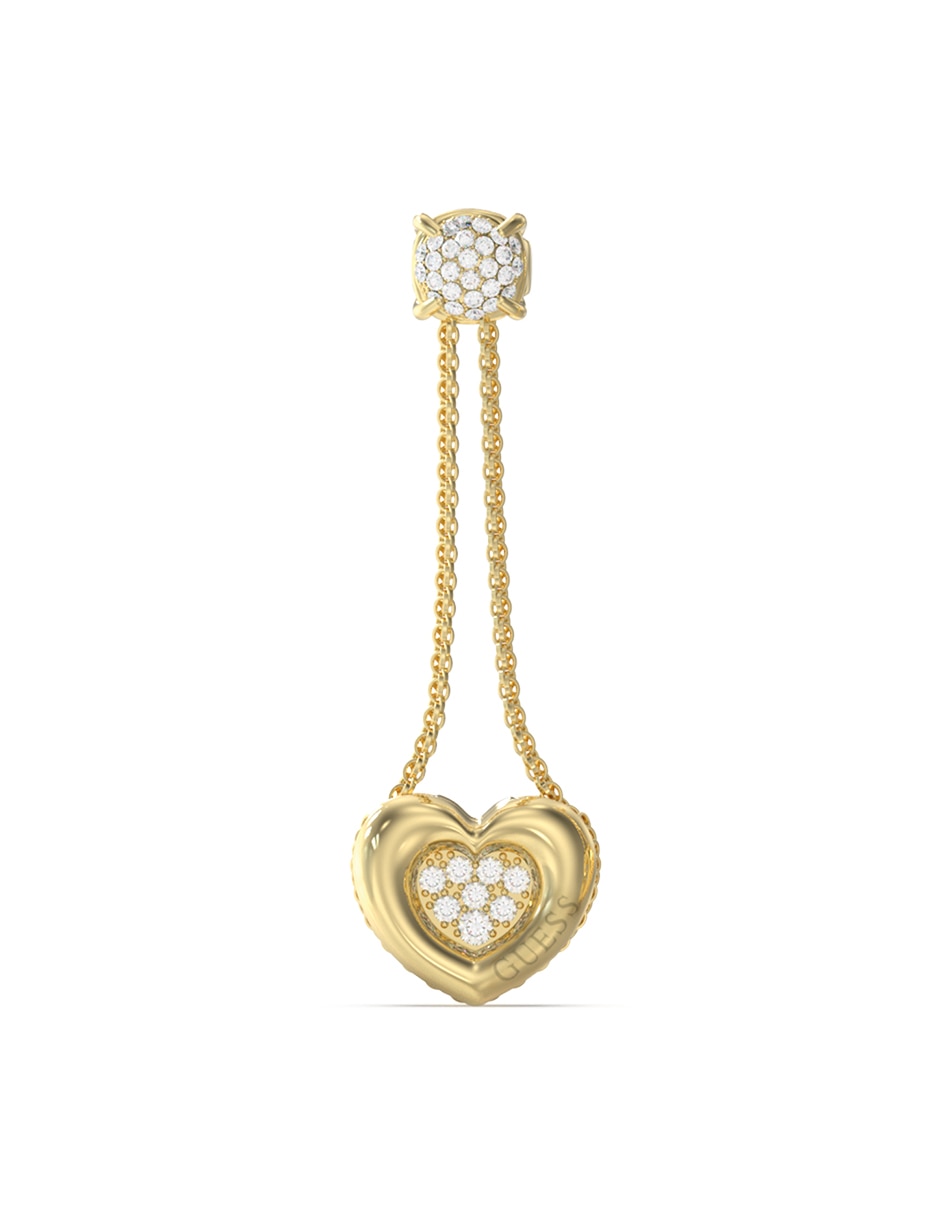 Aretes largos de corazón Love con acabado Pavé Circonita 2