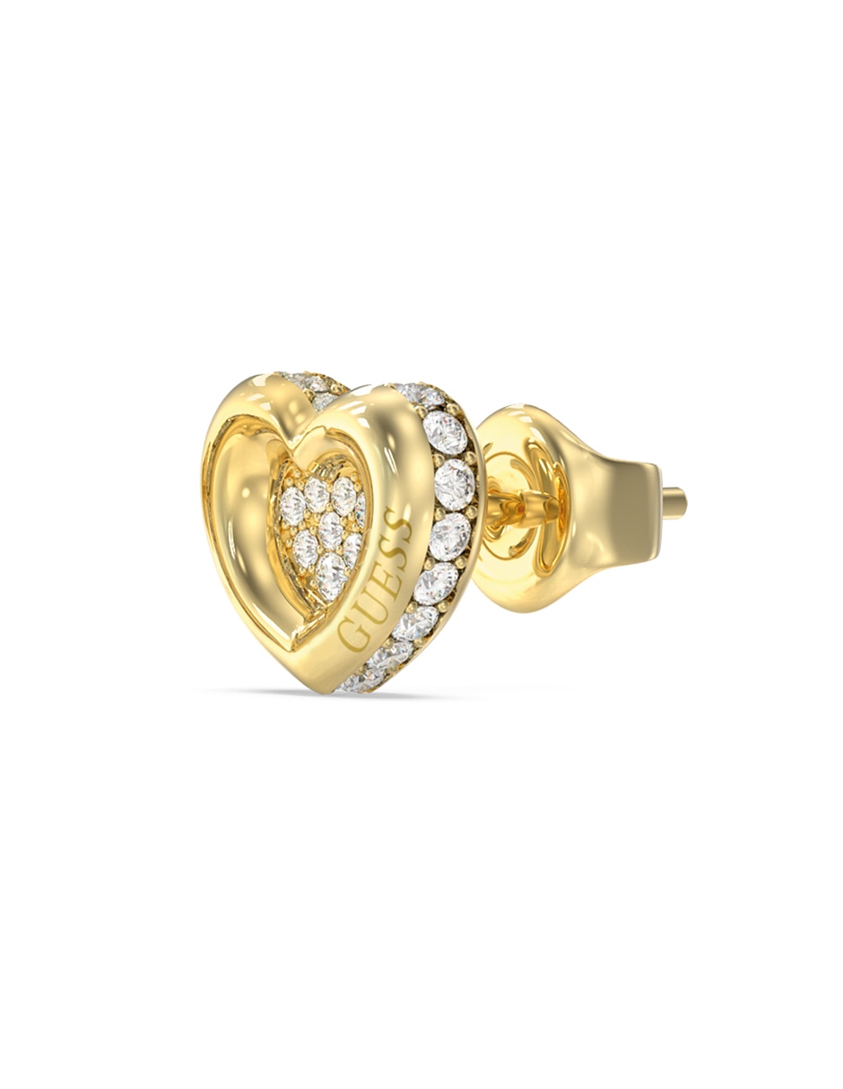 Aretes cortos de corazón Love con acabado Pavé Circonita 3